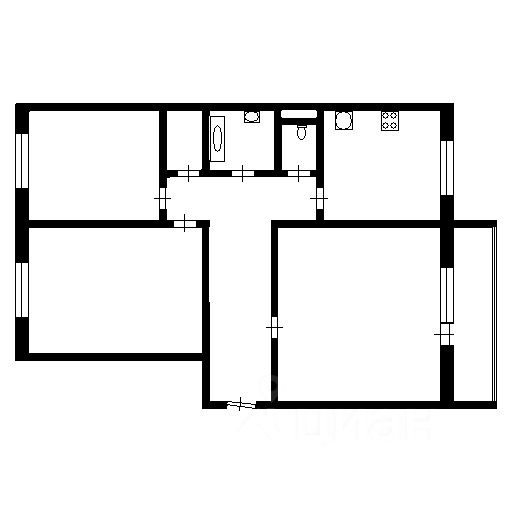 Планировка этой квартиры по данным Циан