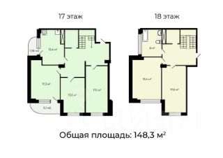 5-комн.кв., 148 м², этаж 17