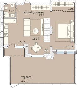 4-комн.кв., 158 м², этаж 1