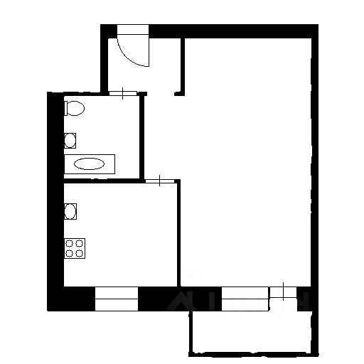 Планировка этой квартиры по данным Циан