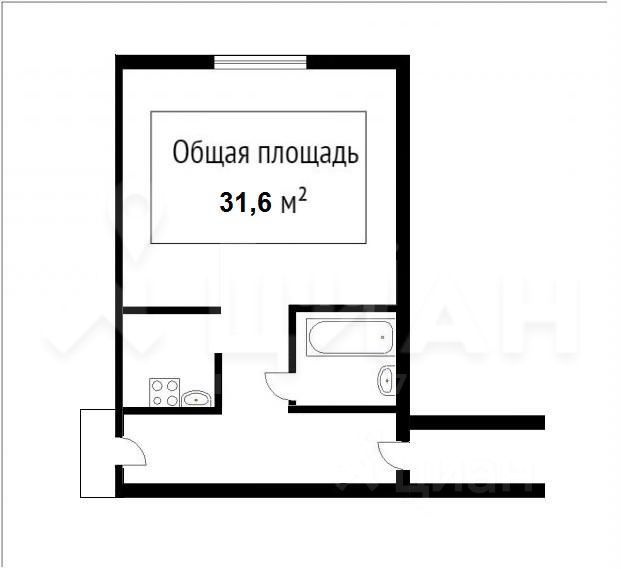 Планировка этой квартиры по данным Циан