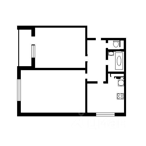 Планировка этой квартиры по данным Циан