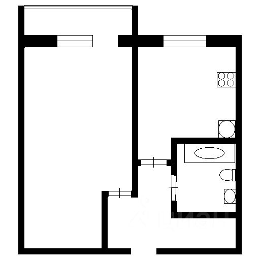 Планировка этой квартиры по данным Циан