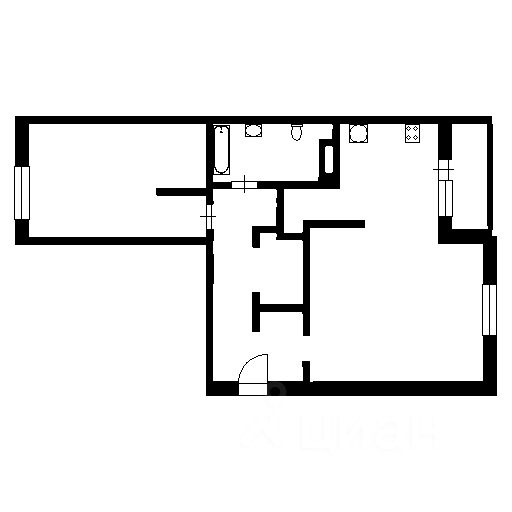 Планировка этой квартиры по данным Циан