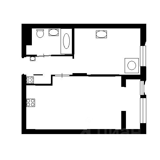 Планировка этой квартиры по данным Циан