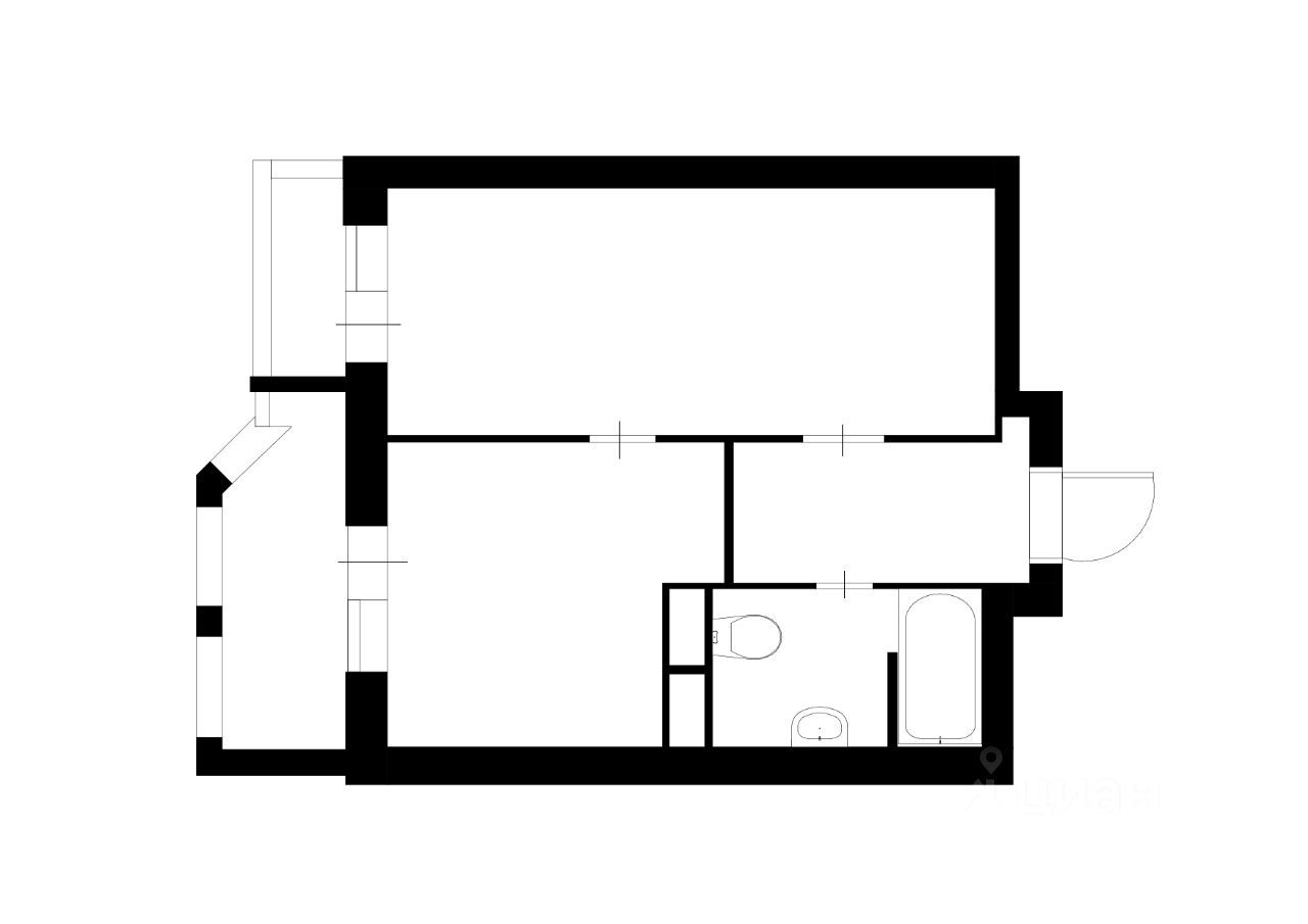 Планировка этой квартиры по данным Циан