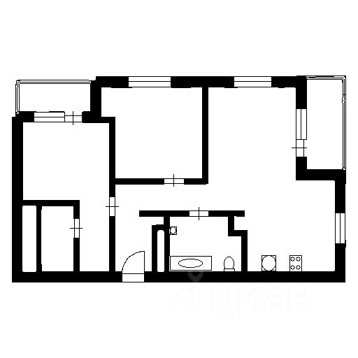 Планировка этой квартиры по данным Циан