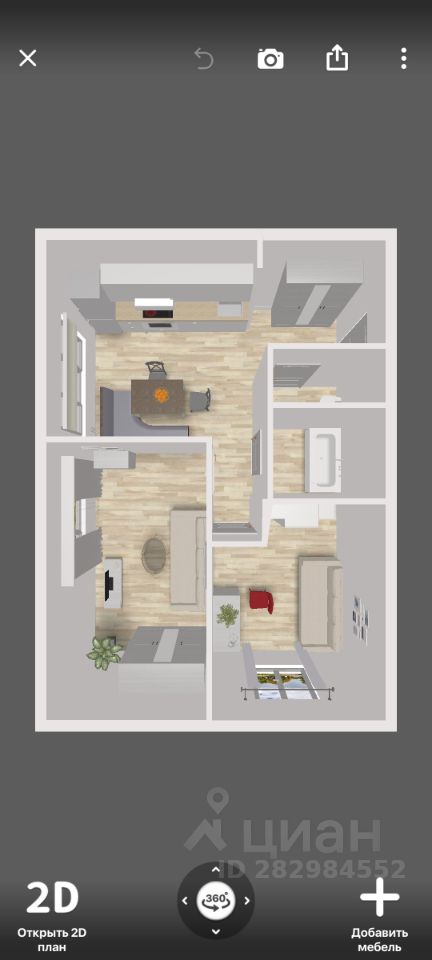 Евро3-комнатная квартира, 51 м² — фото 2