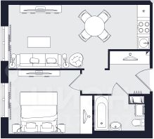 1-комн.апарт., 41 м², этаж 15