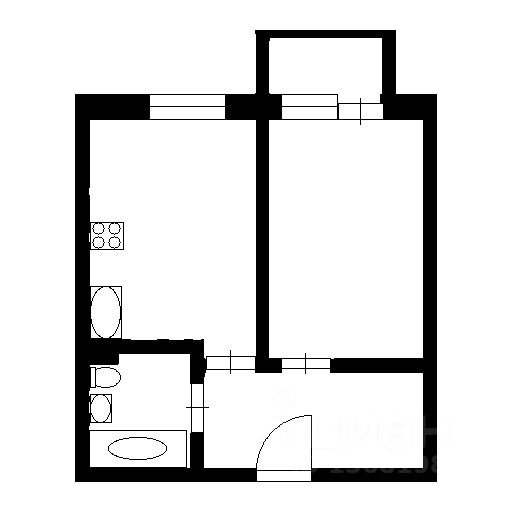 Планировка этой квартиры по данным Циан
