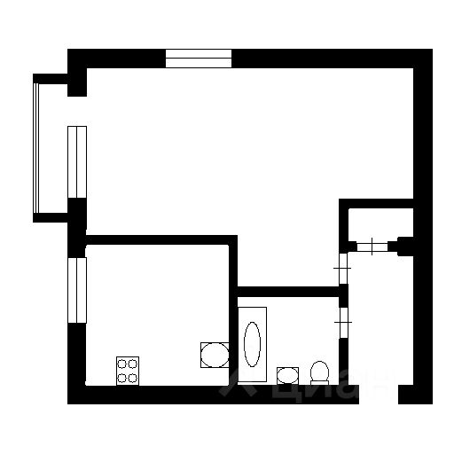 Планировка этой квартиры по данным Циан