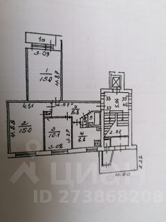 комната 60/15 м², этаж 1