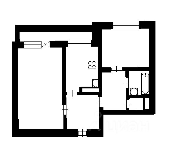 Планировка этой квартиры по данным Циан
