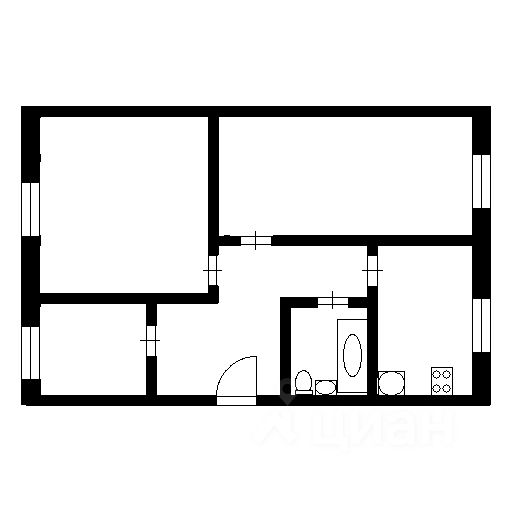 Планировка этой квартиры по данным Циан