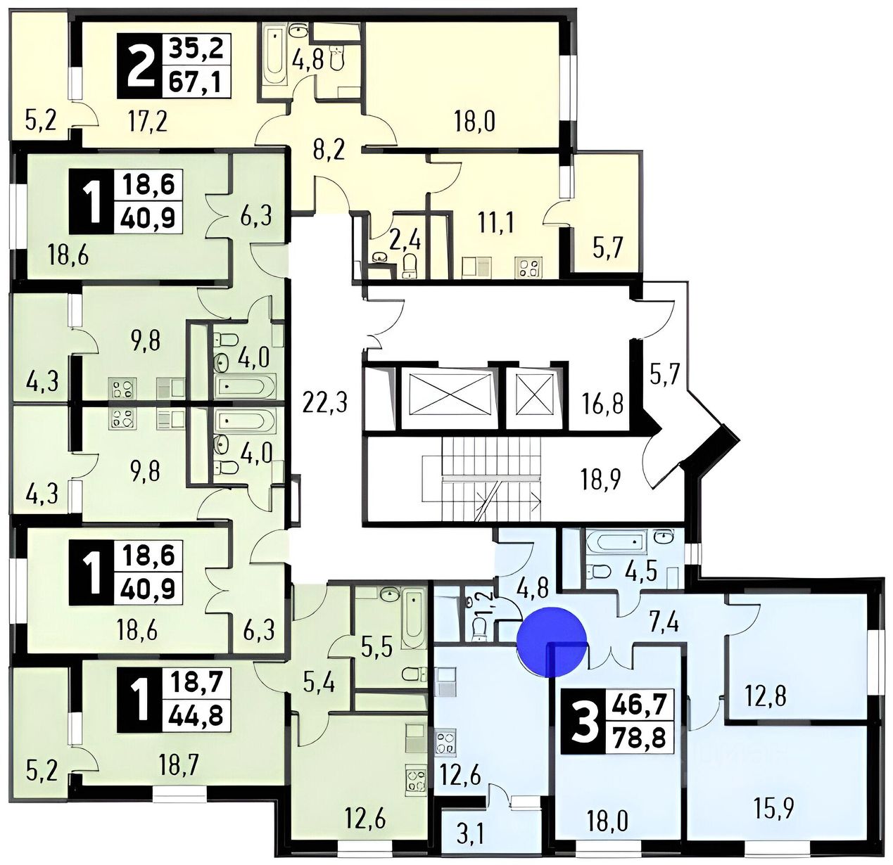 Продаю трехкомнатную квартиру 82,2м² ул. Новотушинская, 2, Московская  область, Красногорск городской округ, Путилково деревня, м. Планерная -  база ЦИАН, объявление 266535269