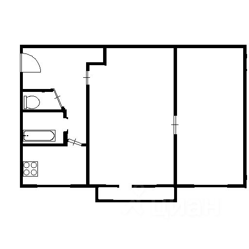 Планировка этой квартиры по данным Циан