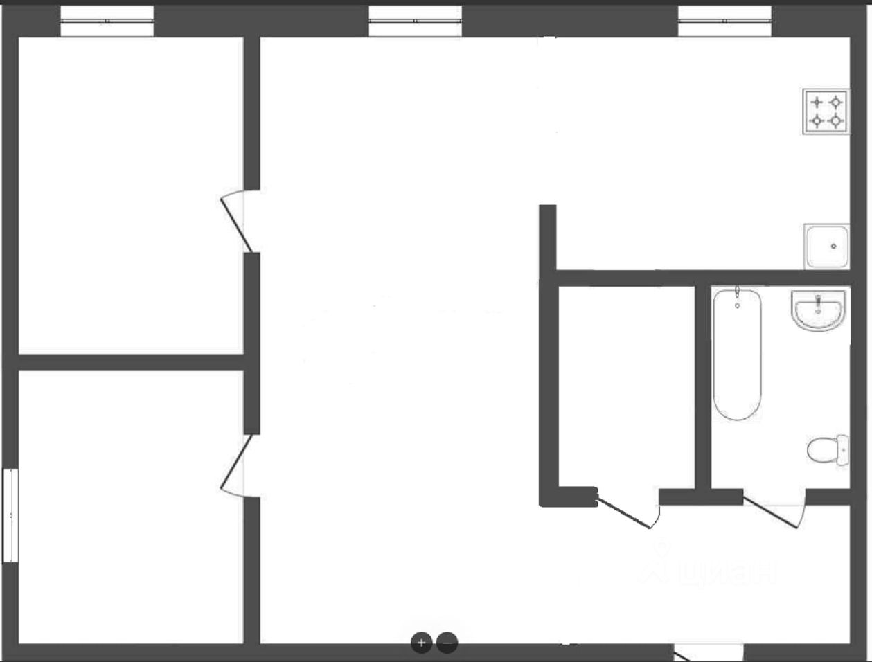 Планировка этой квартиры по данным Циан