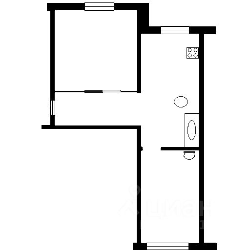Планировка этой квартиры по данным Циан