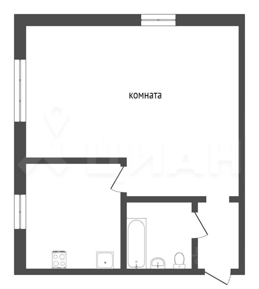 Планировка этой квартиры по данным Циан