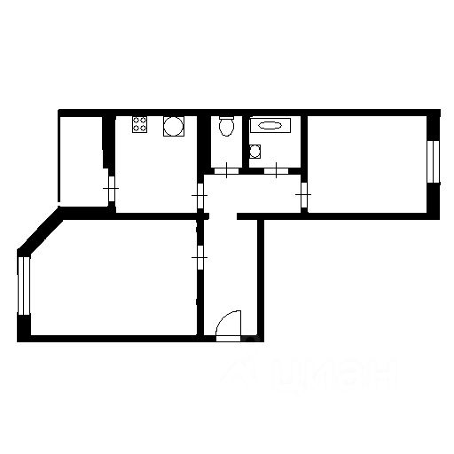 Планировка этой квартиры по данным Циан