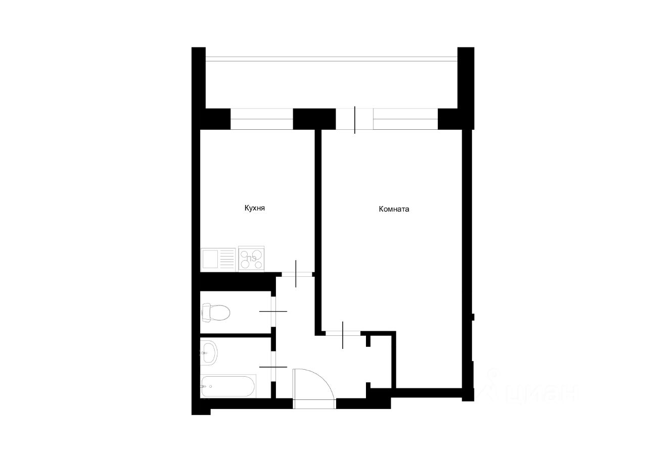 Планировка этой квартиры по данным Циан