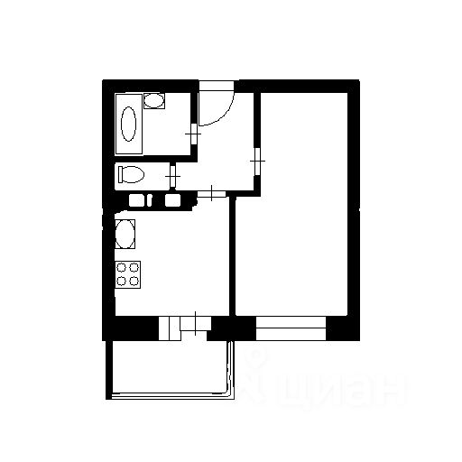 Планировка этой квартиры по данным Циан