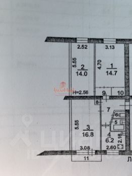 3-комн.кв., 62 м², этаж 4