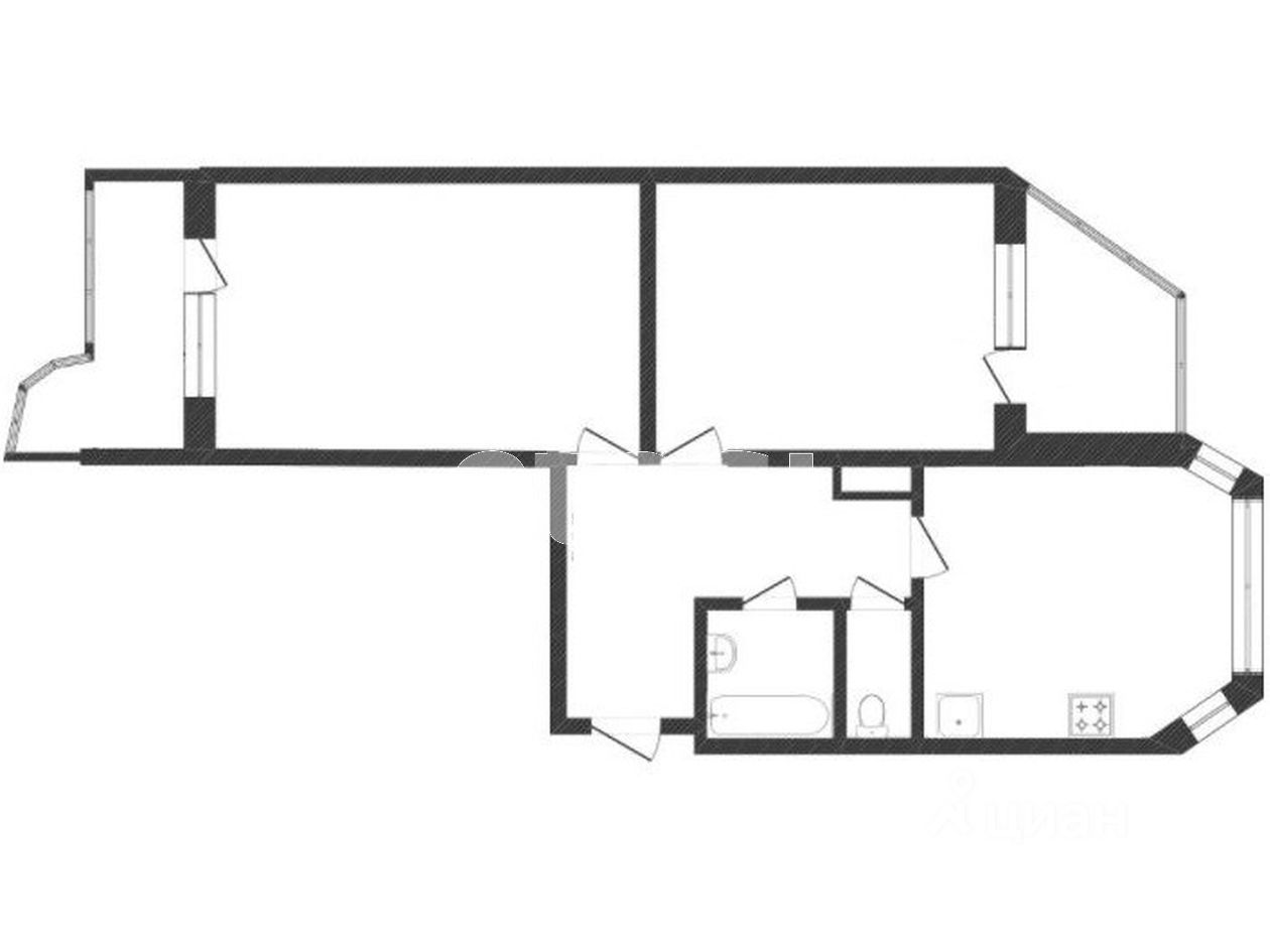 Планировка этой квартиры по данным Циан