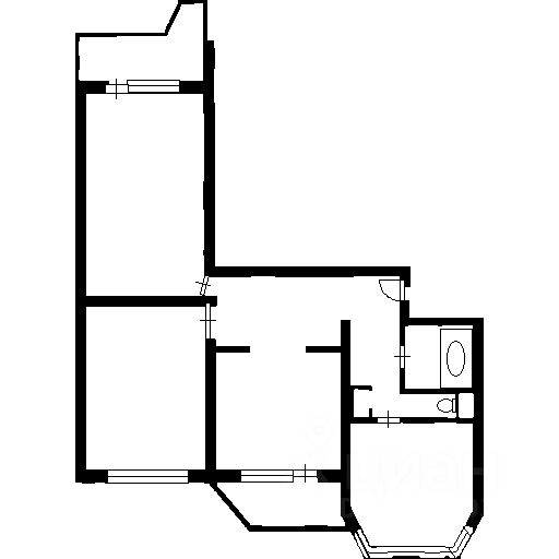 Планировка этой квартиры по данным Циан