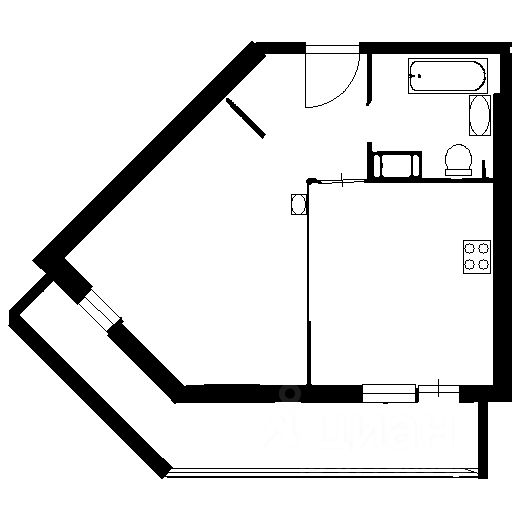 Планировка этой квартиры по данным Циан