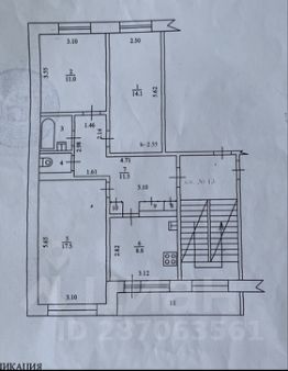 3-комн.кв., 69 м², этаж 5