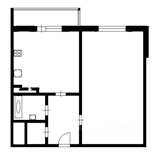 Планировка этой квартиры по данным Циан