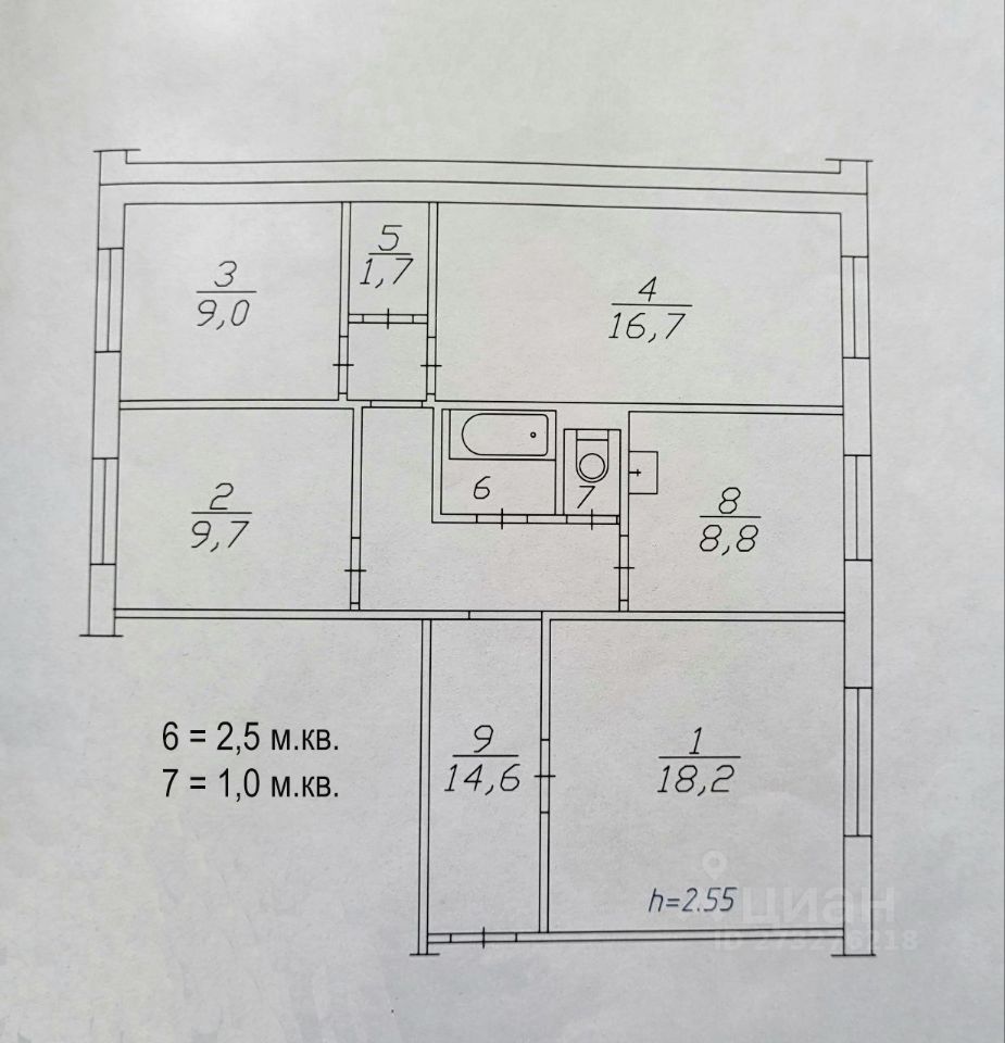 Продаю четырехкомнатную квартиру 82,2м² ул. Мате Залки, 2, Красноярск,  Красноярский край, Северный микрорайон - база ЦИАН, объявление 273276218