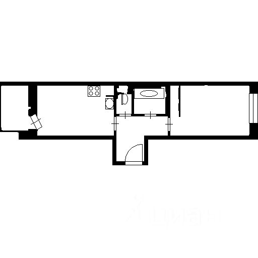 Планировка этой квартиры по данным Циан