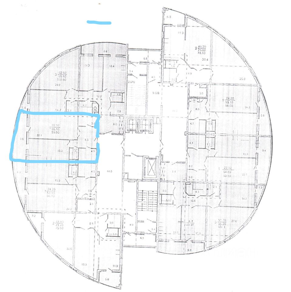 Купить квартиру свободной планировки 66,6м² ул. Бунимовича, 1А, Пятигорск,  Ставропольский край - база ЦИАН, объявление 272240277