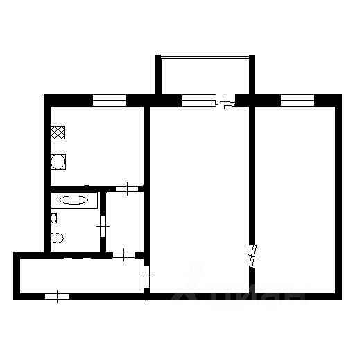 Планировка этой квартиры по данным Циан