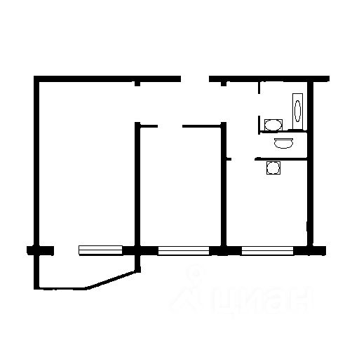 Планировка этой квартиры по данным Циан