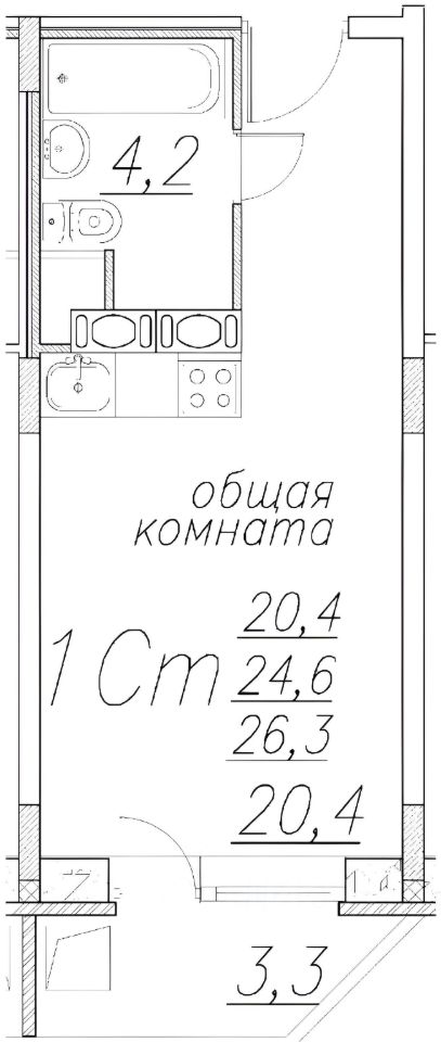 Планировка этой квартиры по данным Циан