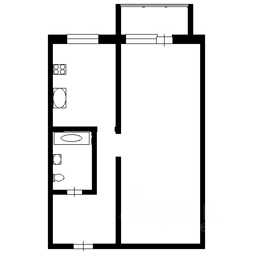 Планировка этой квартиры по данным Циан