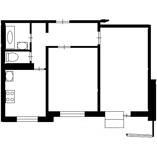 Планировка этой квартиры по данным Циан