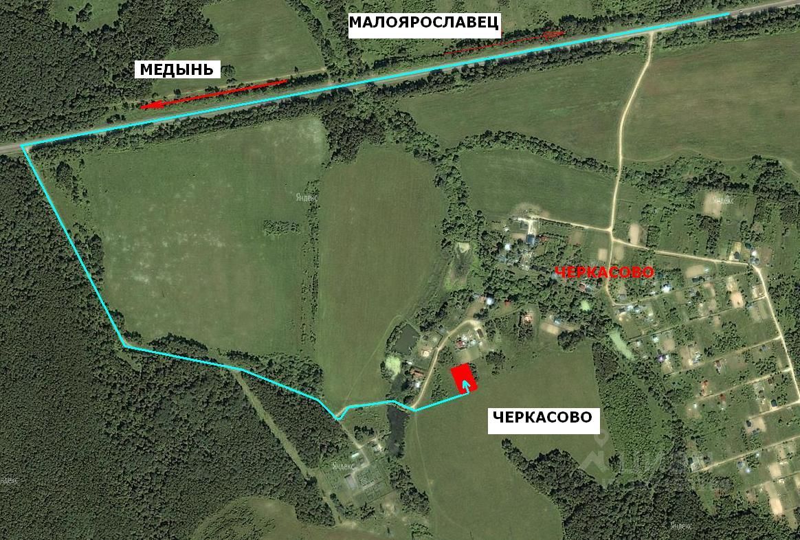 Купить земельный участок в деревне Черкасово Малоярославецкого района,  продажа земельных участков - база объявлений Циан. Найдено 1 объявление