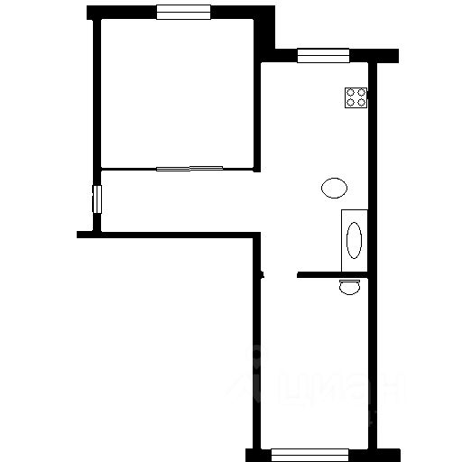 Планировка этой квартиры по данным Циан