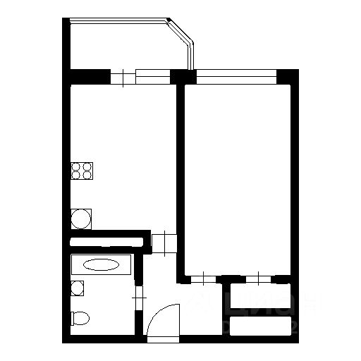 Планировка этой квартиры по данным Циан
