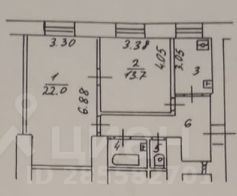 2-комн.кв., 55 м², этаж 2