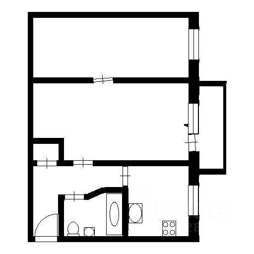 Планировка этой квартиры по данным Циан