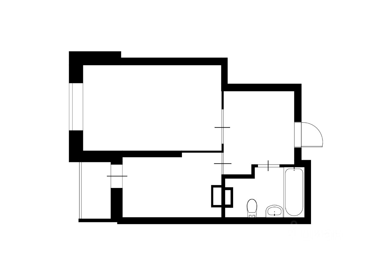 Планировка этой квартиры по данным Циан