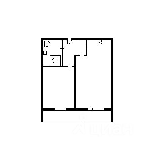 Планировка этой квартиры по данным Циан