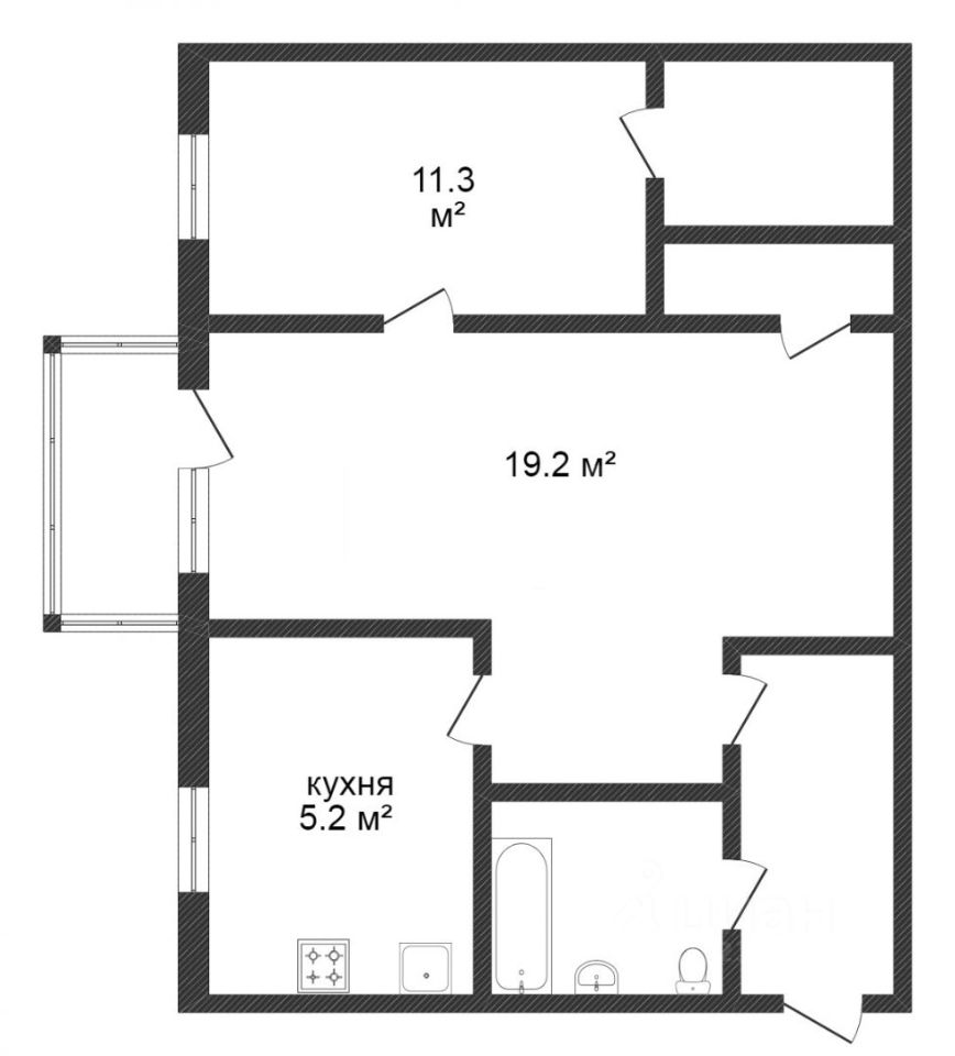 Продажа двухкомнатной квартиры 46м² ул. Свердлова, 3, Балашиха, Московская  область, Балашихинский район, Балашиха городской округ, м. Щёлковская -  база ЦИАН, объявление 286493188