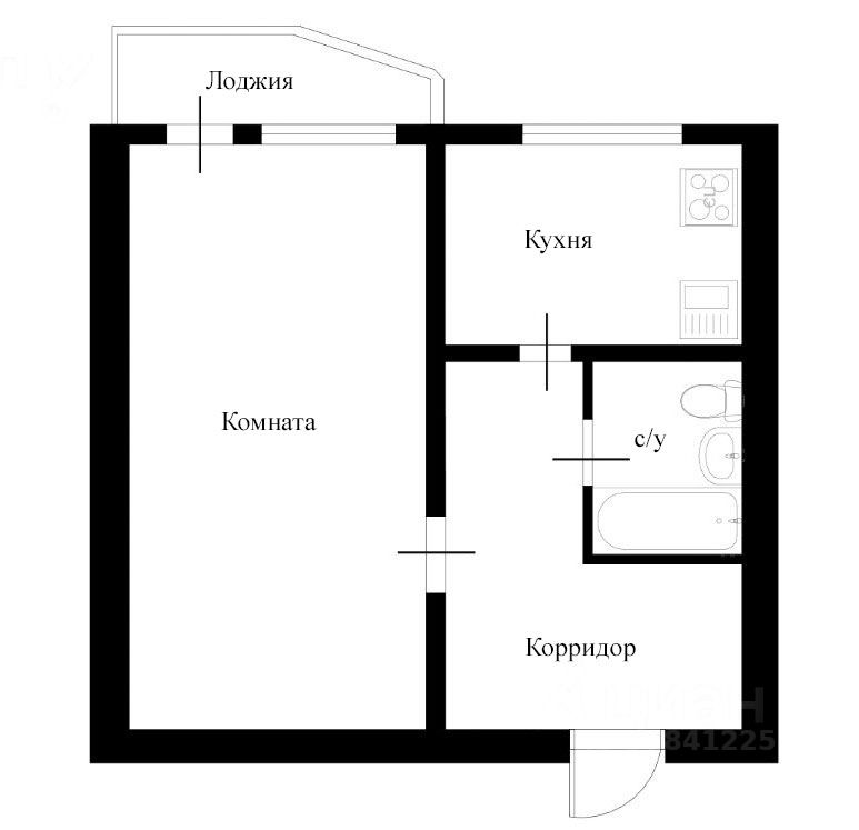 Планировка этой квартиры по данным Циан