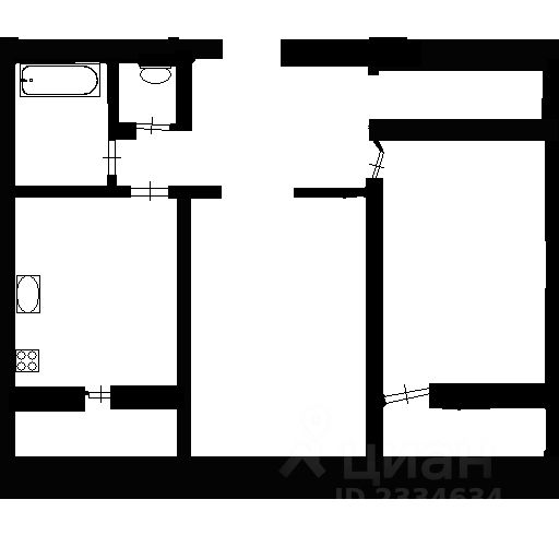 Планировка этой квартиры по данным Циан